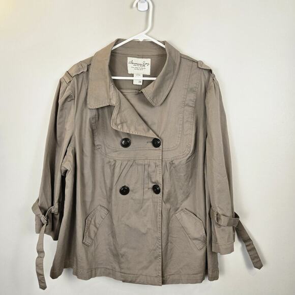 American Rag Jacket Double Breasted Classic Minimalist PLUS 3X Cottage Beige NWT - Picture 2 of 11